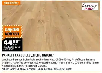 OBI Living by HARO PARKETT LANGDIELE,,EICHE NATURE" Angebot