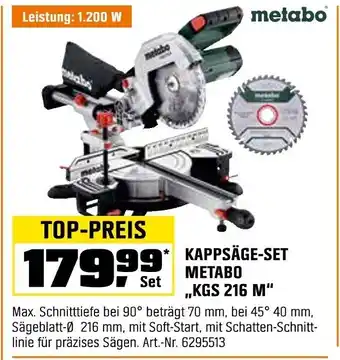 OBI KAPPSÄGE-SET METABO ,,KGS 216 M" Angebot