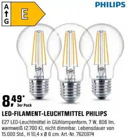 OBI LED-FILAMENT-LEUCHTMITTEL PHILIPS Angebot