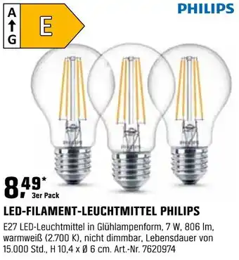 OBI LED-FILAMENT-LEUCHTMITTEL PHILIPS Angebot