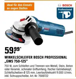 OBI WINKELSCHLEIFER BOSCH PROFESSIONAL ,,GWS 750-125" Angebot