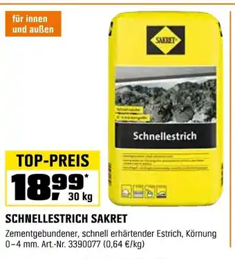 OBI SCHNELLESTRICH SAKRET Angebot