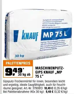 OBI MASCHINENPUTZ- GIPS KNAUF,,MP 75 L" Angebot