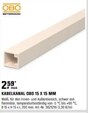 OBI OBO BETTERMANN KABELKANAL OBO 15 X 15 MM Angebot