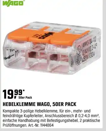 OBI HEBELKLEMME WAGO, 50ER PACK Angebot