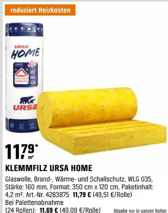 OBI KLEMMFILZ URSA HOME Angebot