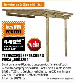 OBI WEKA TERRASSENÜBERDACHUNG „,GRÖSSE 1" Angebot