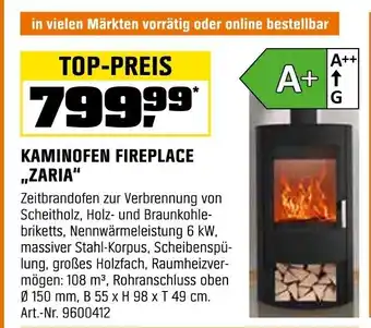 OBI KAMINOFEN FIREPLACE ,,ZARIA" Angebot