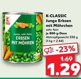 Kaufland K-CLASSIC Junge Erbsen mit Möhrchen Angebot