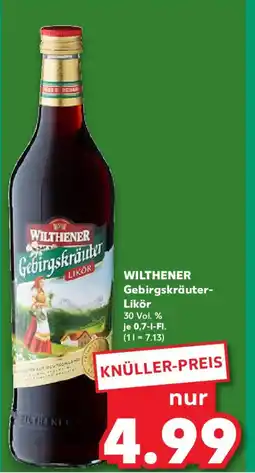 Kaufland WILTHENER Gebirgskräuter- Likör Angebot