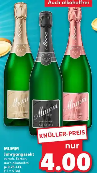 Kaufland MUMM Jahrgangssekt Angebot