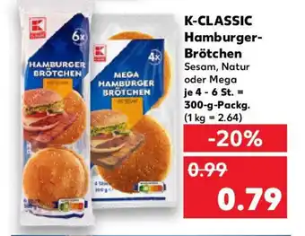 Kaufland K-CLASSIC Hamburger- Brötchen Angebot