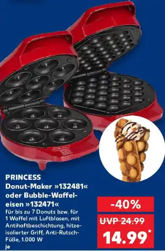 Kaufland PRINCESS Donut-Maker 132481 oder Bubble-Waffel- eisen 132471 Angebot