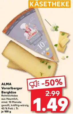 Kaufland ALMA Vorarlberger Bergkäse Angebot