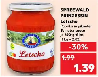 Kaufland SPREEWALD PRINZESSIN Letscho Angebot