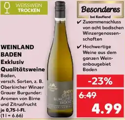 Kaufland WEINLAND BADEN Exklusiv Qualitätsweine Angebot