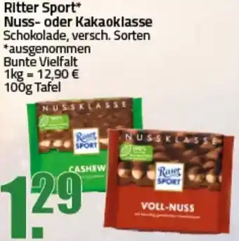 Ihr Frischmarkt Ritter Sport Nuss- oder Kakaoklasse Angebot