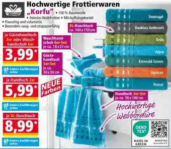 Norma SENSINO Hochwertige Frottierwaren „Korfu" Angebot