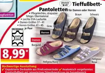 Norma BIOFUN Tieffußbett- Pantoletten Angebot