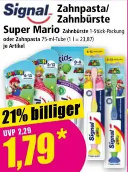 Norma Signal Zahnpasta/ Zahnbürste Super Mario Angebot