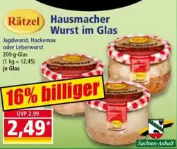 Norma Rätzel Hausmacher Wurst im Glas Angebot