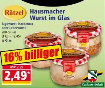 Norma Rätzel Hausmacher Wurst im Glas Angebot