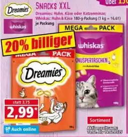 Norma Whiskas/Dreamies SNACKS XXL Angebot