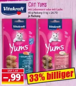 Norma Vitakraft CAT YUMS mit Leberwurst oder mit Lachs Angebot