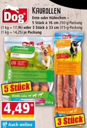 Norma Dog KAUROLLEN Ente oder Hühnchen Angebot