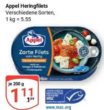 Globus Appel Heringfilets Angebot