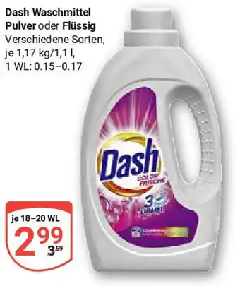 Globus Dash Waschmittel Pulver oder Flüssig Angebot