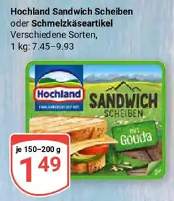 Globus Hochland Sandwich Scheiben oder Schmelzkäseartikel Angebot