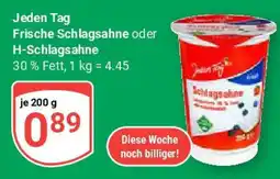 Globus Jeden Tag Frische Schlagsahne oder H-Schlagsahne Angebot