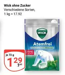 Globus Wick ohne Zucker Angebot