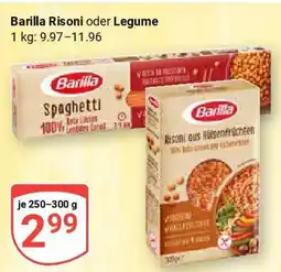 Globus Barilla Risoni oder Legume Angebot