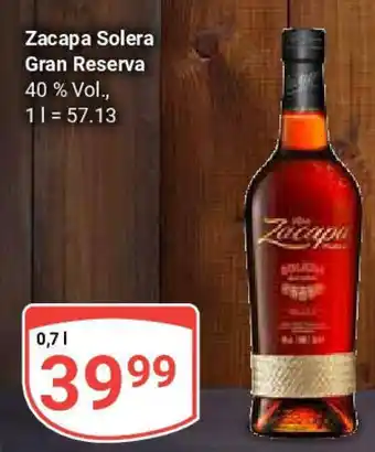 Globus Zacapa Solera Gran Reserva Angebot