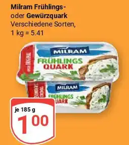 Globus Milram Frühlings- oder Gewürzquark Angebot