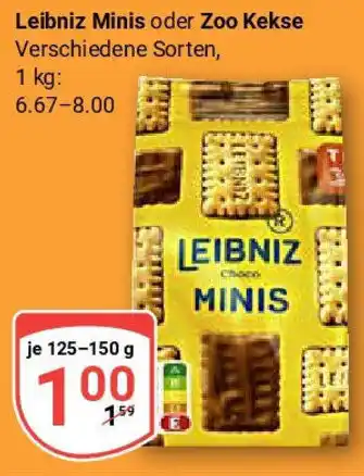 Globus Leibniz Minis oder Zoo Kekse Angebot