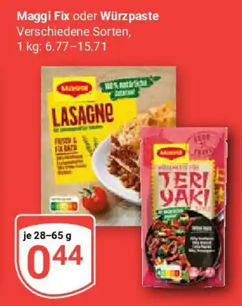 Globus Maggi Fix oder Würzpaste Angebot