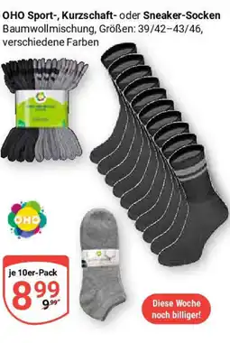 Globus OHO Sport-, Kurzschaft- oder Sneaker-Socken Angebot