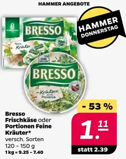 NETTO Bresso Frischkäse oder Portionen Feine Kräuter Angebot