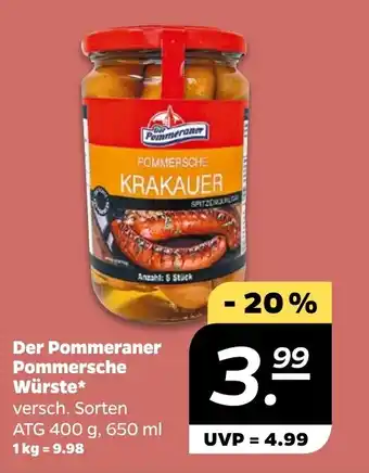 NETTO Der Pommeraner Pommersche Würste Angebot