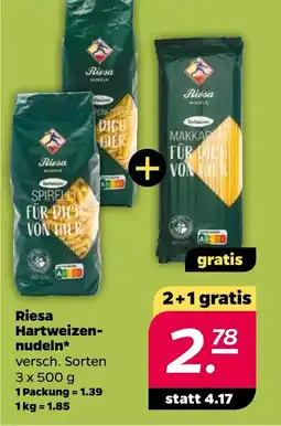 NETTO Riesa Hartweizen- nudeln Angebot