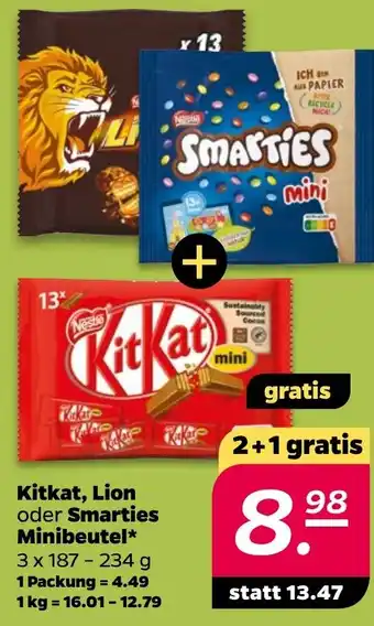 NETTO Kitkat, Lion oder Smarties Minibeutel Angebot