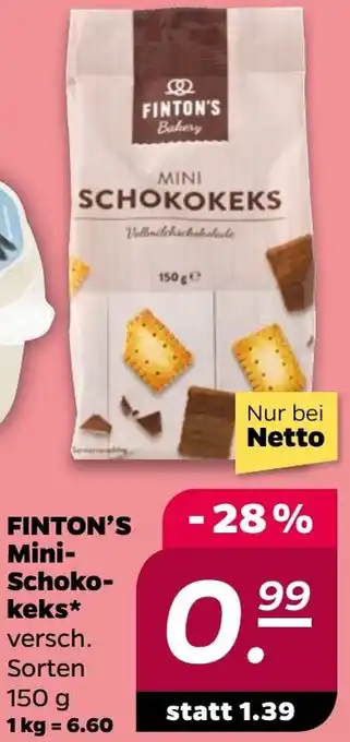 NETTO FINTON'S Mini- Schoko- keks Angebot