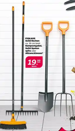 NETTO FISKARS Solid Rechen Kompostgabel, Solid Spaten spitz oder Allzweckbesen Angebot