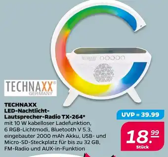 NETTO TECHNAXX LED-Nachtlicht- Lautsprecher-Radio TX-264 Angebot