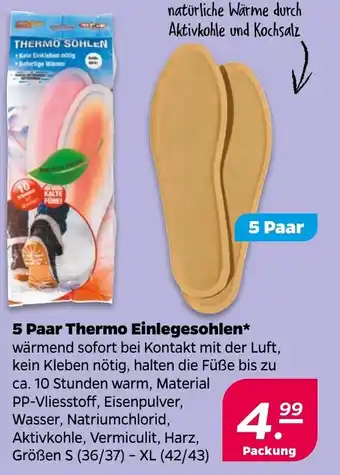 NETTO 5 Paar Thermo Einlegesohlen Angebot