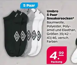 NETTO Umbro 5 Paar Sneakersocken* Angebot