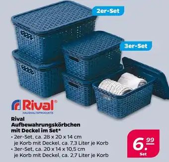 NETTO Rival Aufbewahrungskörbchen mit Deckel im Set Angebot